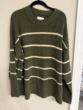 Aerie Soft Green Striped Sweater